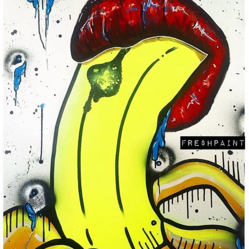 Art on canvas by artist FRE$HPAINT.